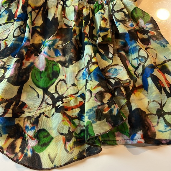 💚LAPIS V NECK TOP WITH BEADS ON STRAPS - RUFFLES FRONT - SIZE MEDIUM - Picture 14 of 16